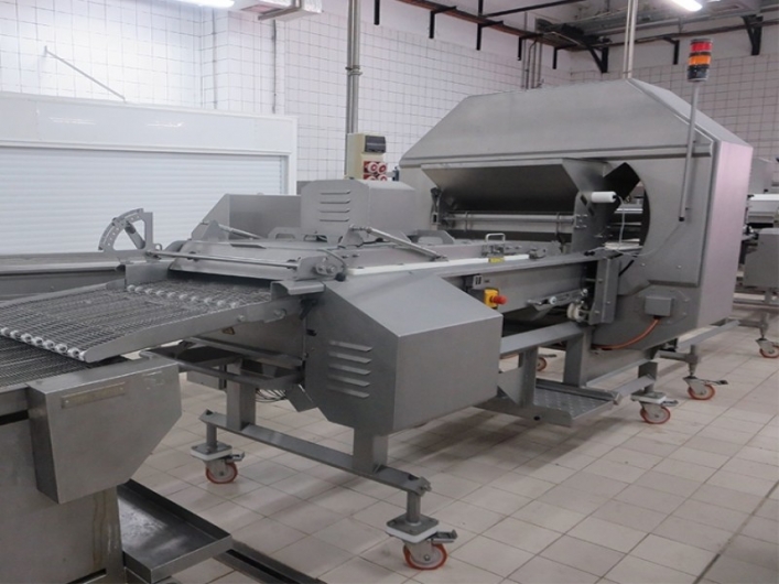 Machinery line in food production factory